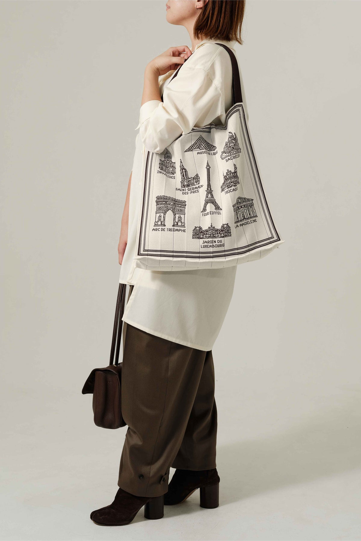 Foulard Ex-libris Paris x aLORS - An Exceptional Collaboration (Ivory x Bordeaux) 90x90cm Scarf
