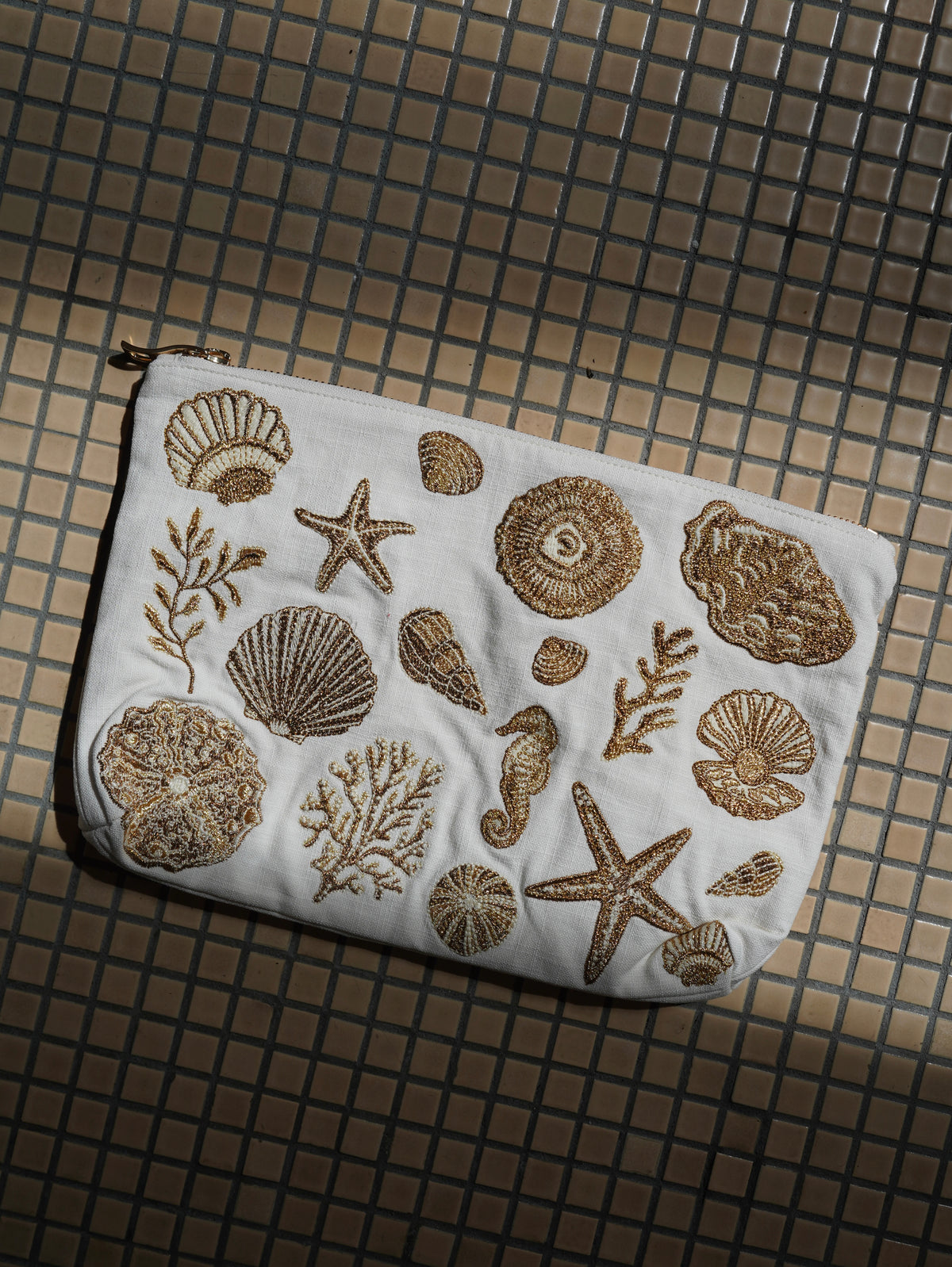 aLORS Select【Elizabeth Scarlett】Ocean Treasures Cotton Everyday Pouch - Cream
