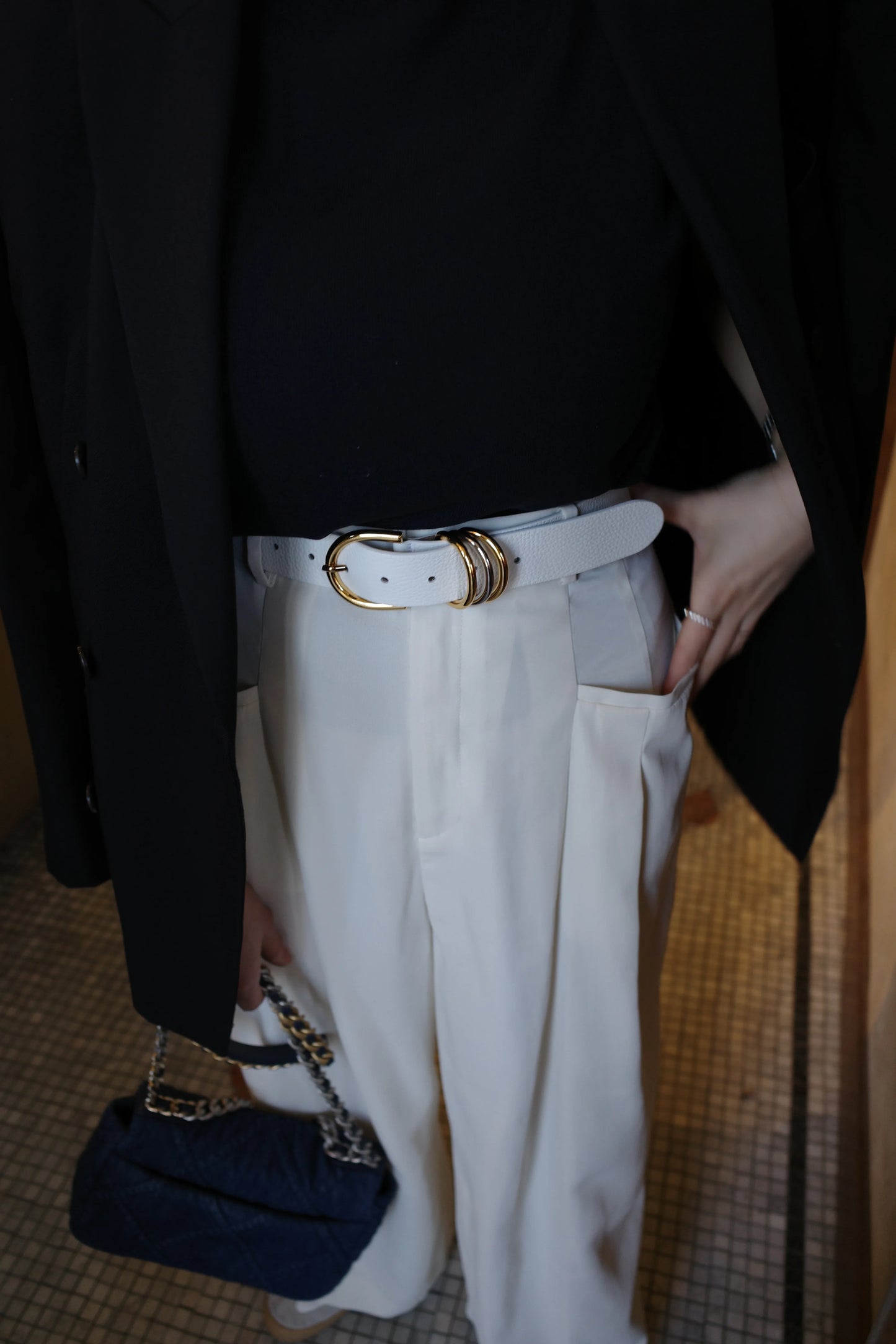 Cintura "Anello di enigma" Panna cotta(ホワイト) - aLORS online store