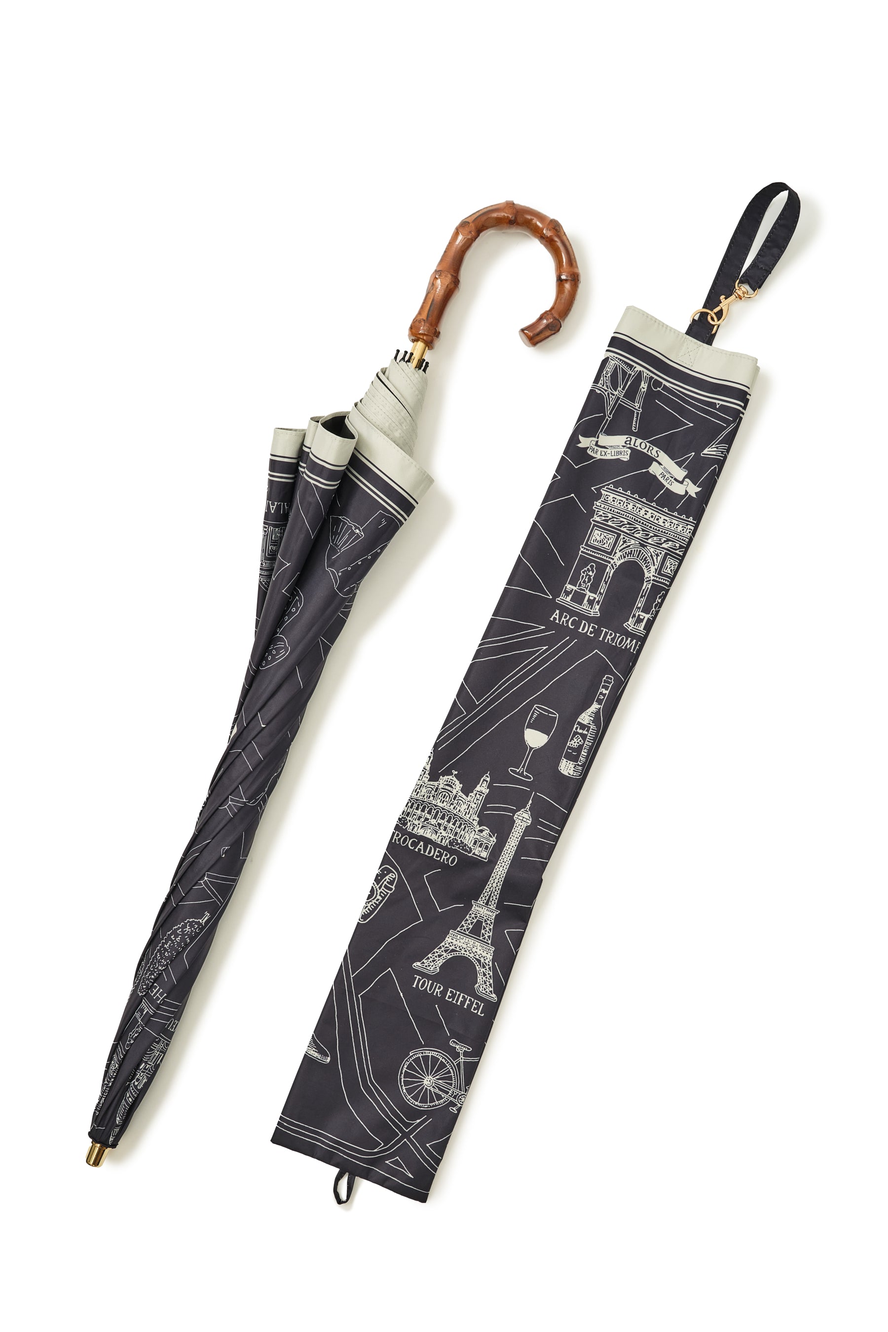 新品未使用　タグ付　aLORS Soleil & Pluie 晴雨兼用傘 パリ柄 Soleil & Pluie Ex-libris Paris x aLORS - une collaboration d