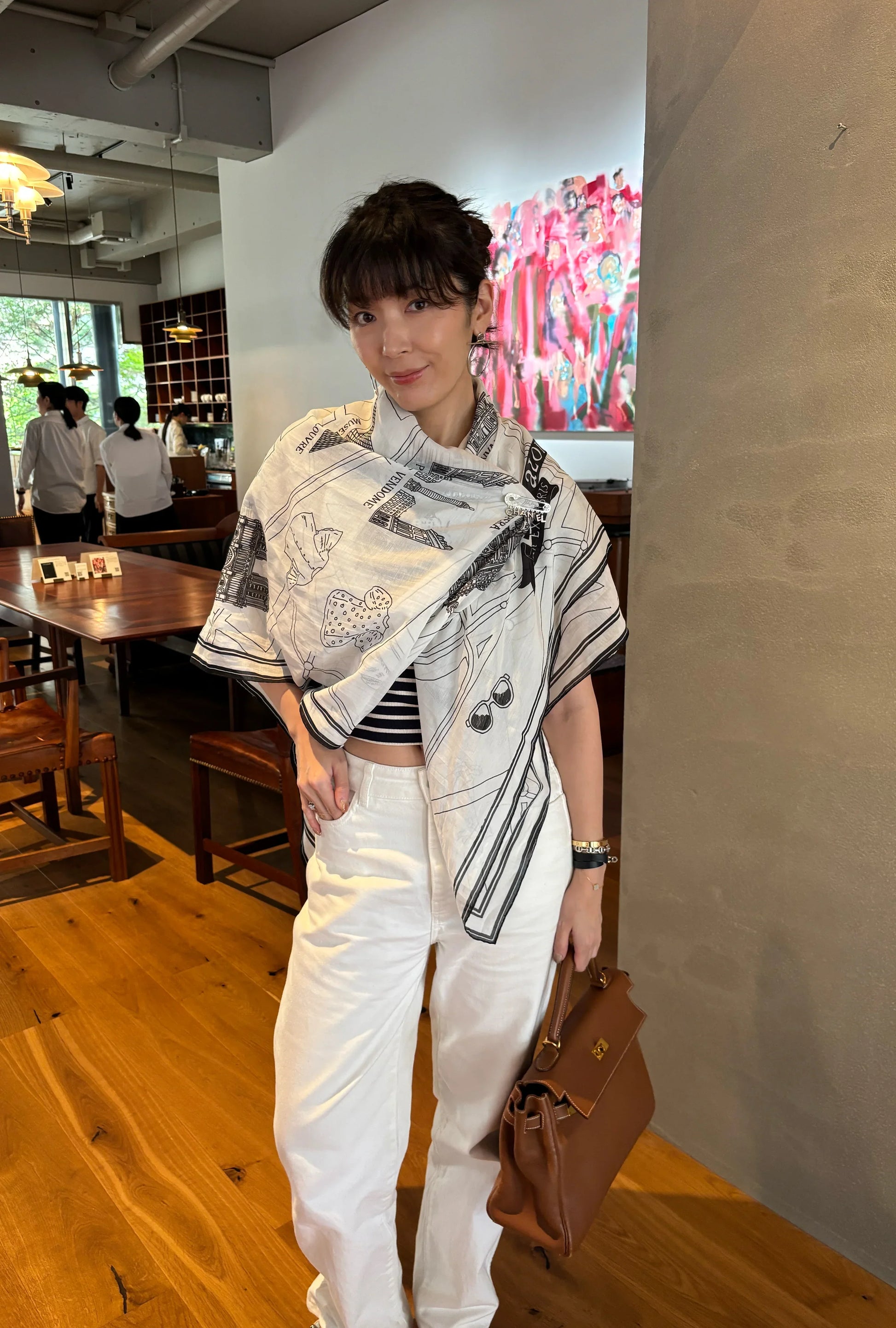 Foulard Ex-libris Paris x aLORS -une collaboration d’exception (ホワイトxブラック) - aLORS online store