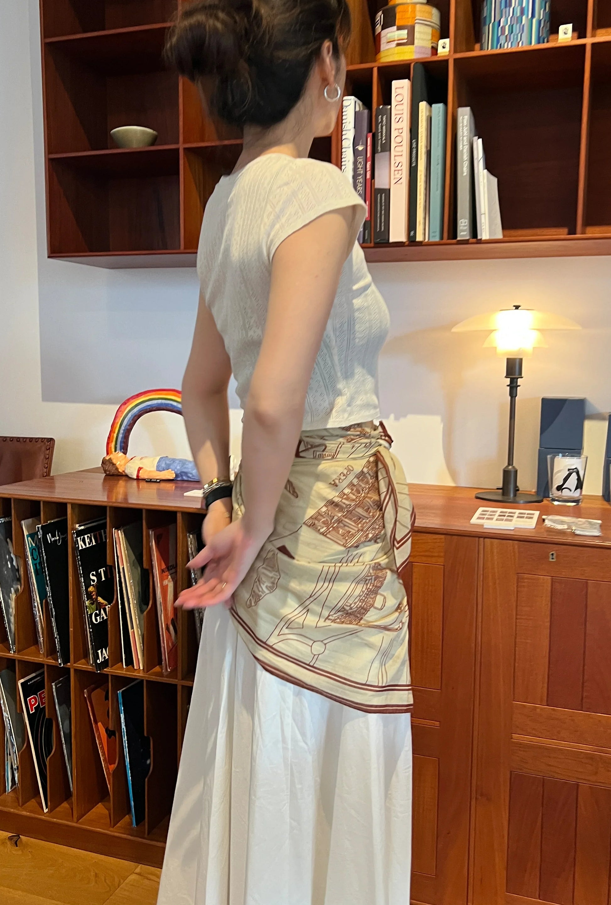 Foulard Ex-libris Paris x aLORS -une collaboration d’exception (アイボリーxボルドー) - aLORS online store