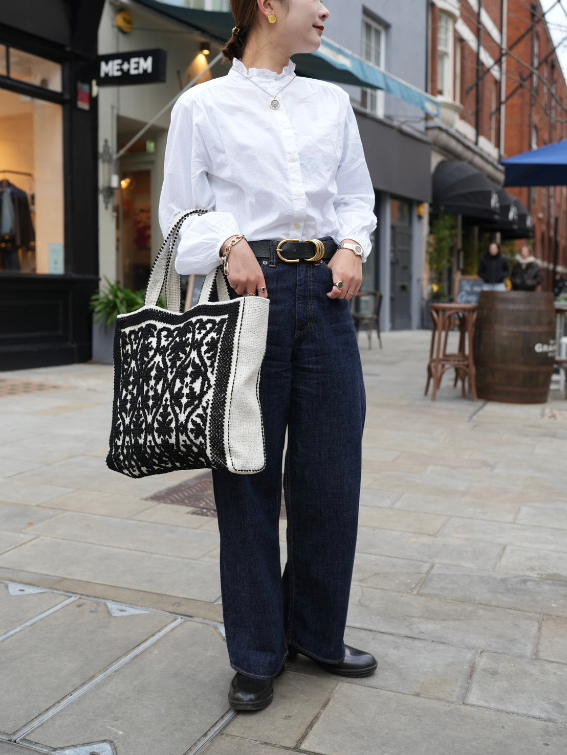 Tote Fiocco Leccese トートフィオッコレッチェーゼネロ・ディ・セピア(黒)