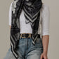 Foulard Ex-libris Paris x aLORS -une collaboration d’exception(ダークネイビーx アイボリー) 140x140cm　スカーフ