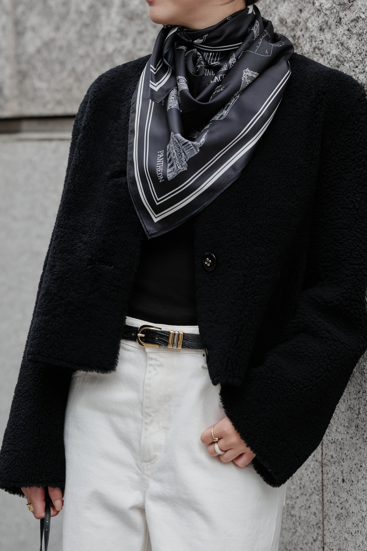 Foulard Ex-libris Paris x aLORS - An Exceptional Collaboration (Ivory x Bordeaux) 90x90cm Scarf
