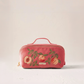 aLORS Select【Elizabeth Scarlett】Summer Peach Velvet Open Flat Makeup Bag - Spiced Coral