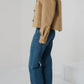 Veste courte en Alcantara Camel Caramel