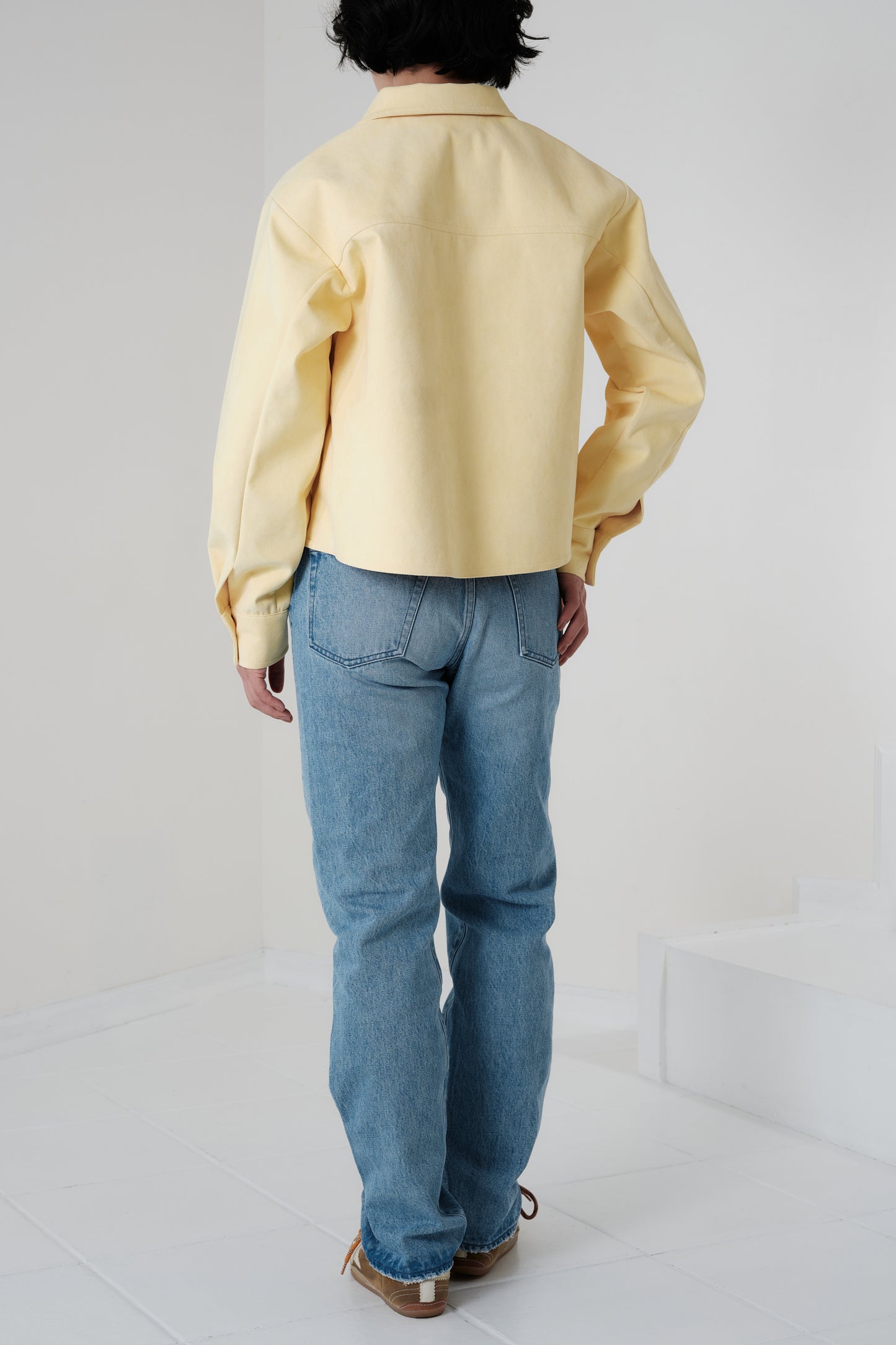 Veste courte en Alcantara Jaune Beurre