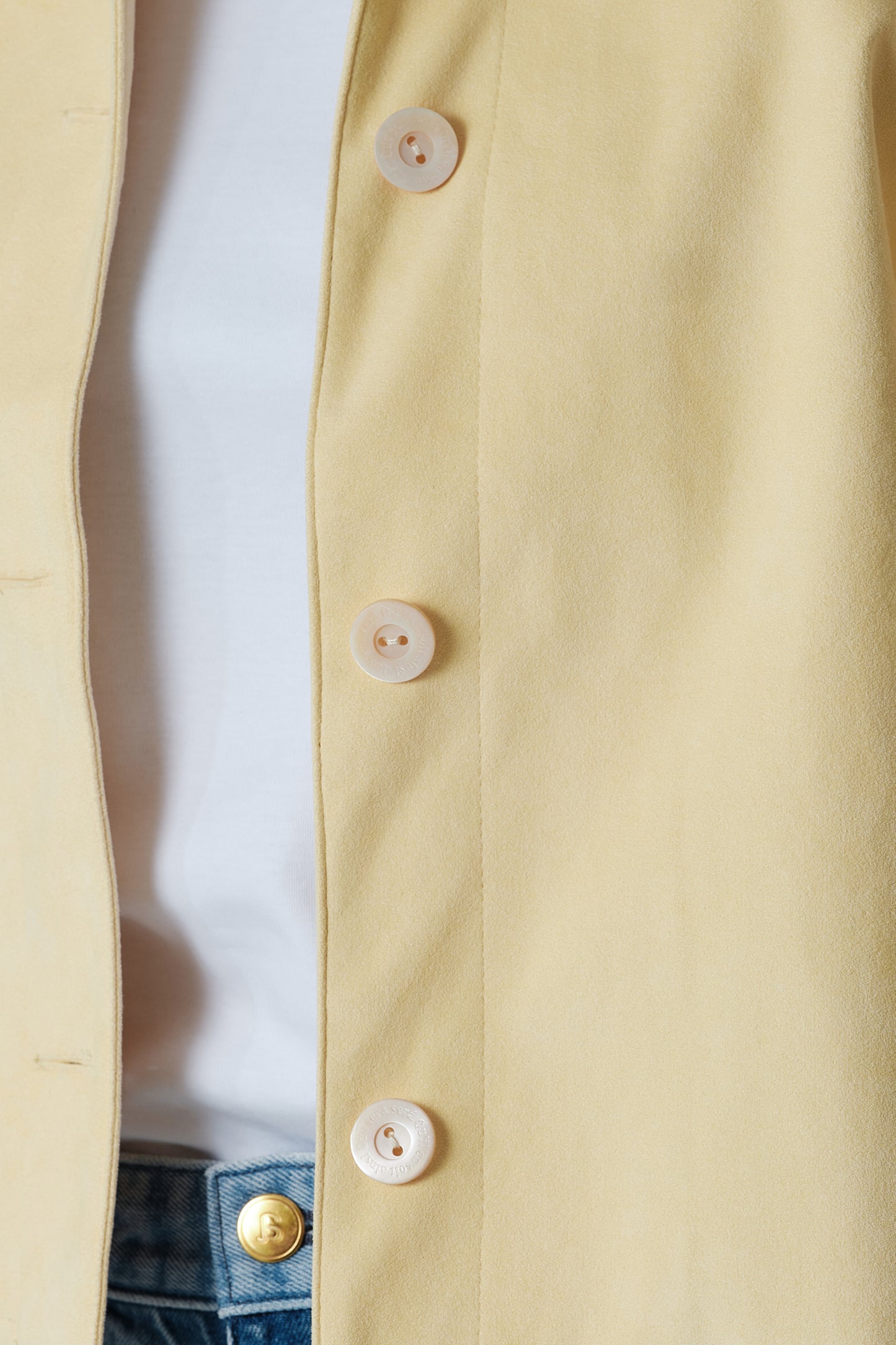 Veste courte en Alcantara Jaune Beurre