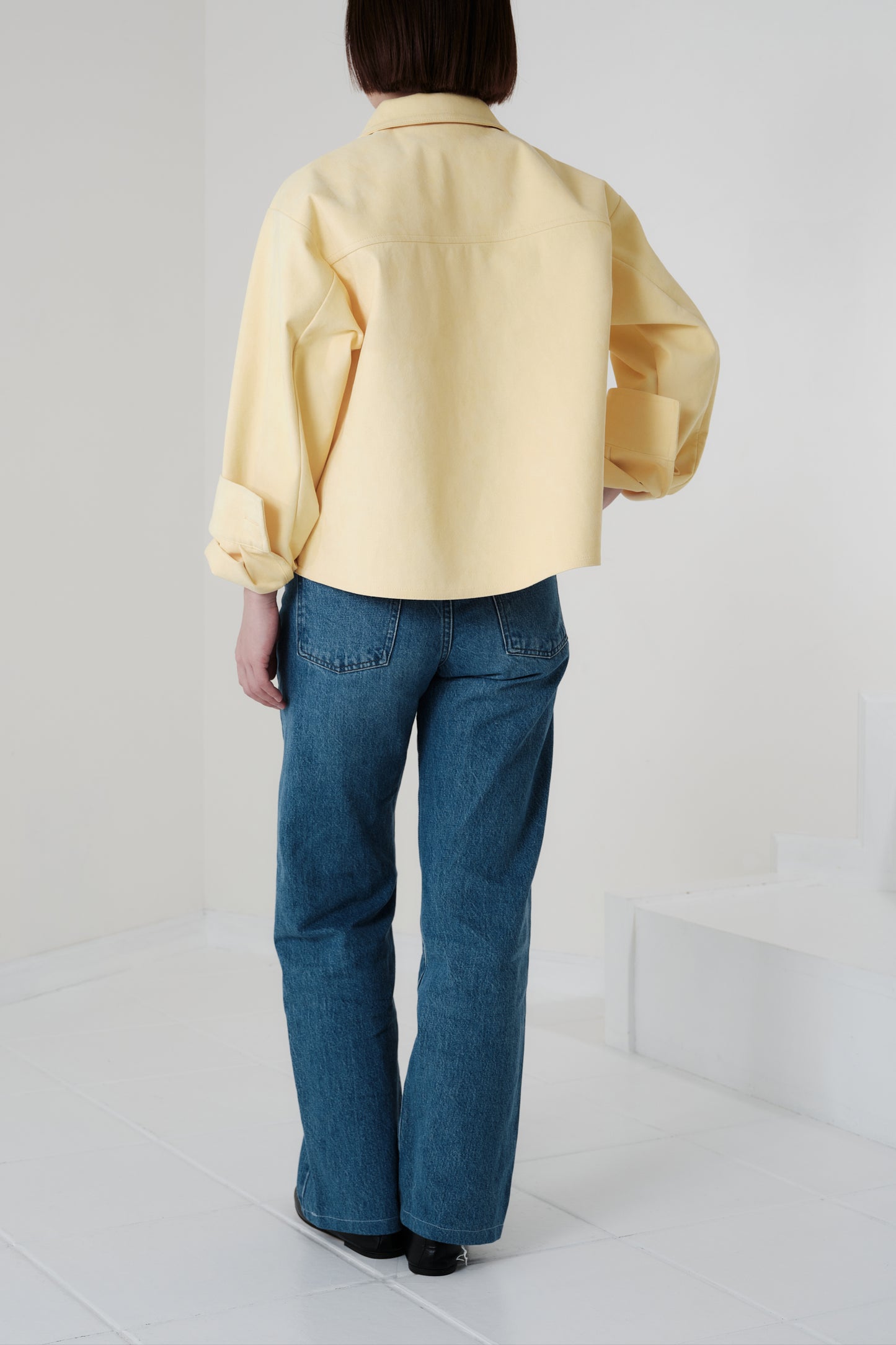 Veste courte en Alcantara Jaune Beurre
