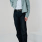 Veste courte en Alcantara Bleu Bulle de Savon