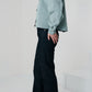 Veste courte en Alcantara Bleu Bulle de Savon
