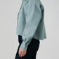 Veste courte en Alcantara Bleu Bulle de Savon