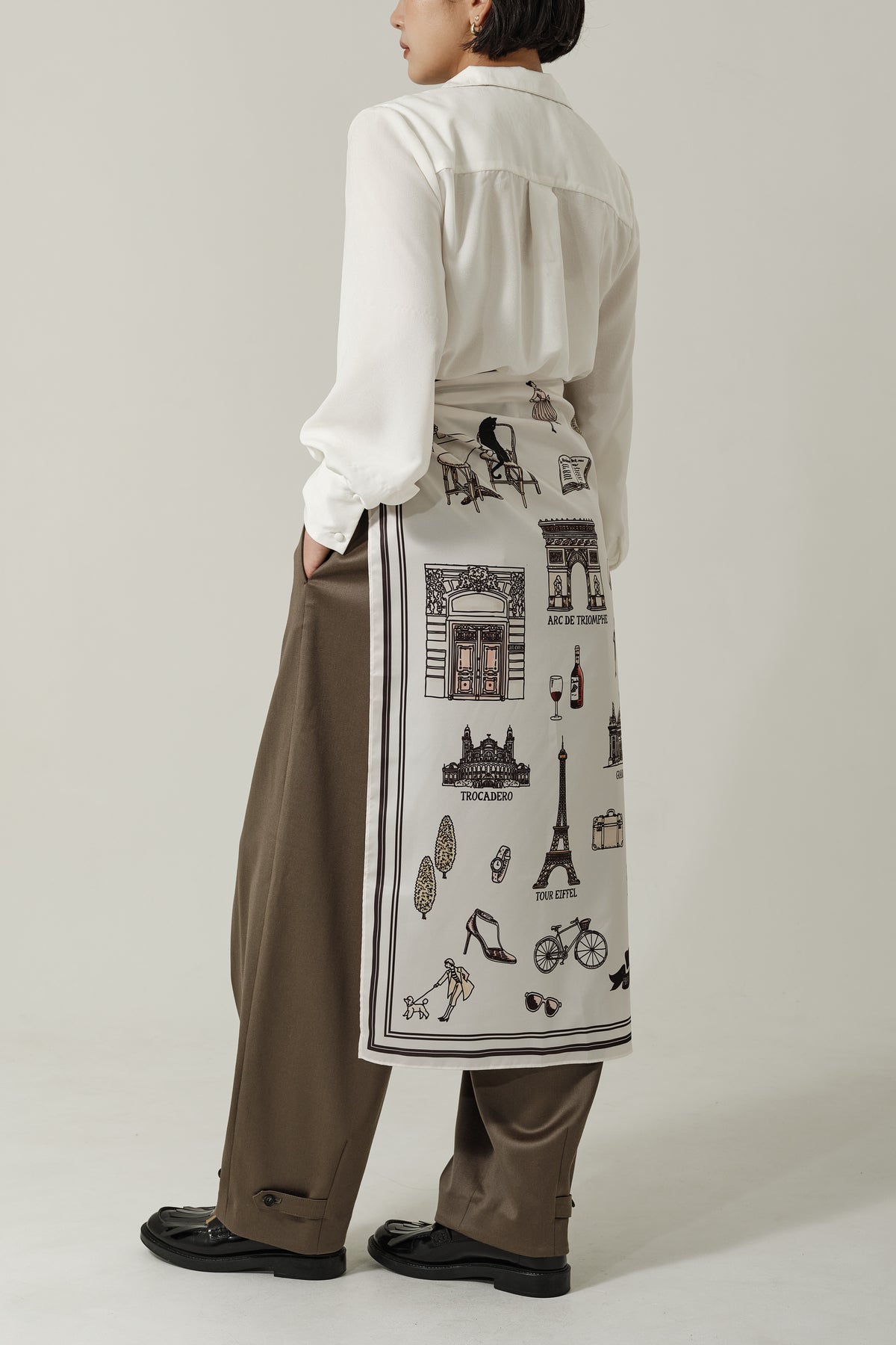 Foulard Ex-libris Paris x aLORS - An Exceptional Collaboration (Ivory x Bordeaux) 90x90cm Scarf