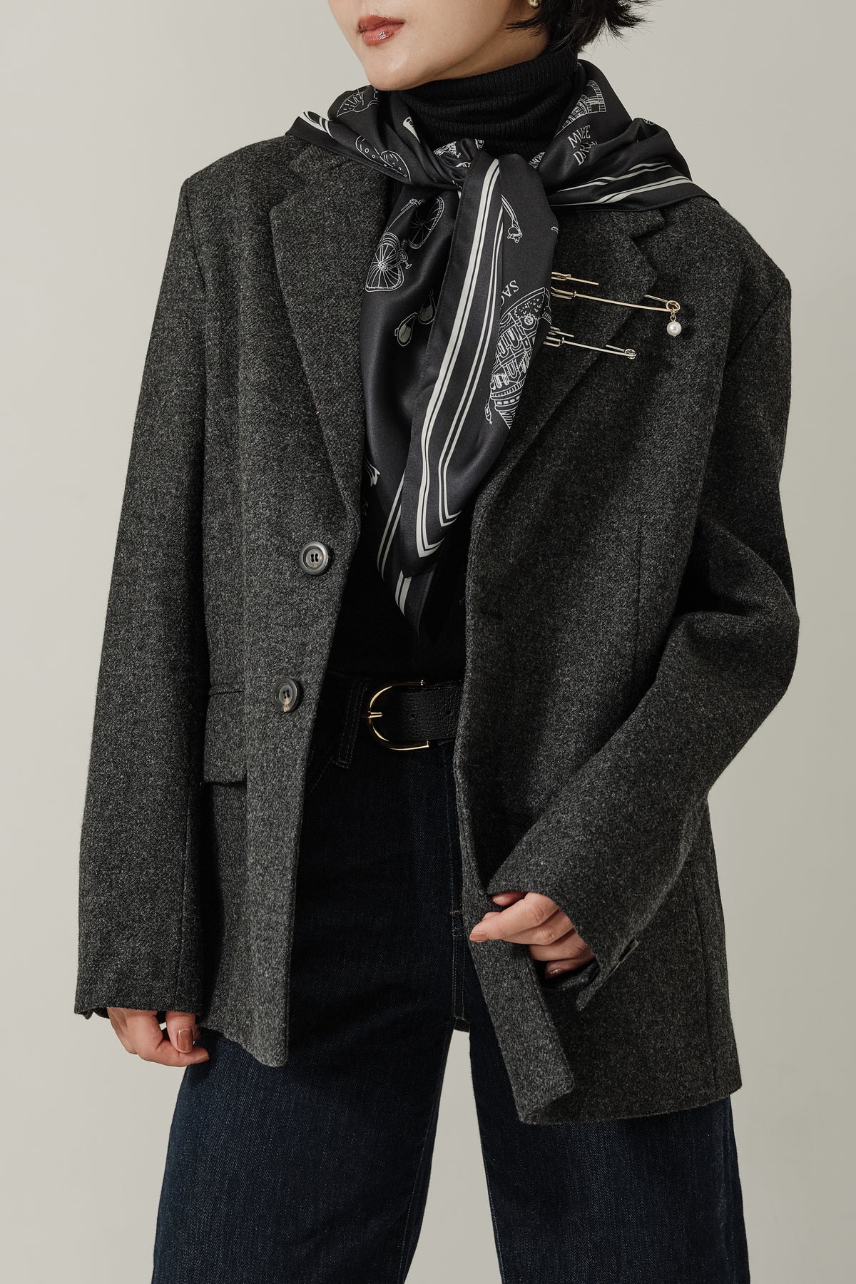 Foulard Ex-libris Paris x aLORS - An Exceptional Collaboration (Ivory x Bordeaux) 90x90cm Scarf