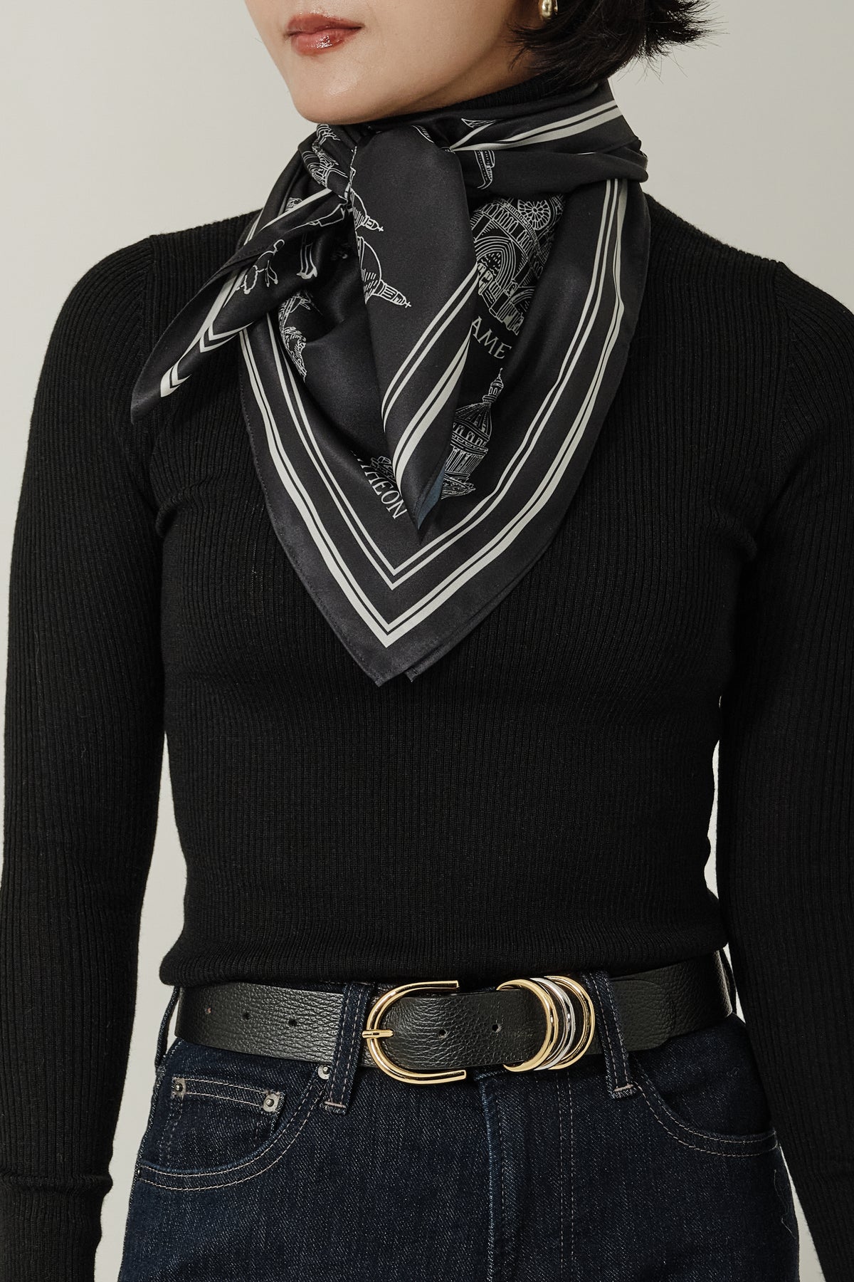 Foulard Ex-libris Paris x aLORS - An Exceptional Collaboration (Ivory x Bordeaux) 90x90cm Scarf