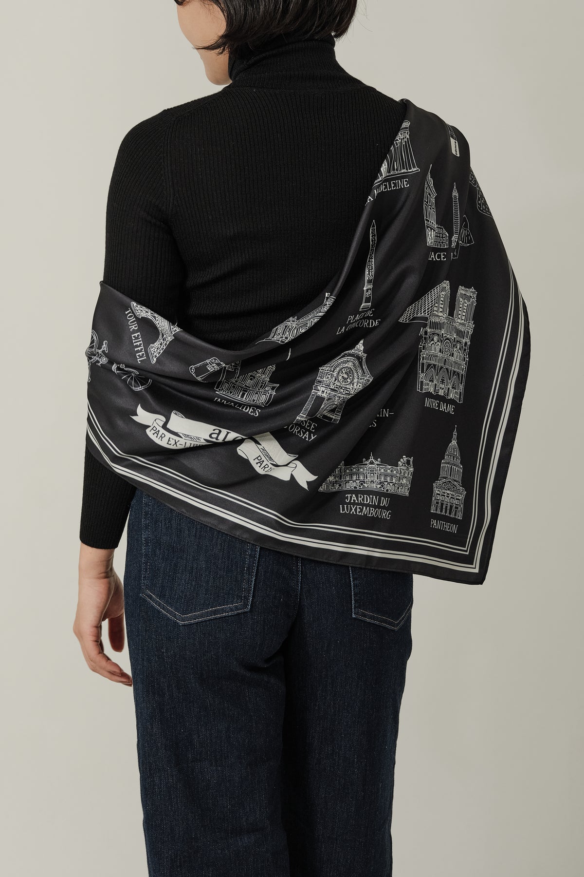 Foulard Ex-libris Paris x aLORS - An Exceptional Collaboration (Ivory x Bordeaux) 90x90cm Scarf