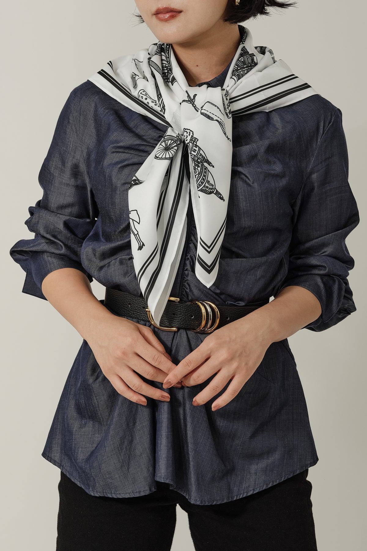 Foulard Ex-libris Paris x aLORS - An Exceptional Collaboration (Ivory x Bordeaux) 90x90cm Scarf