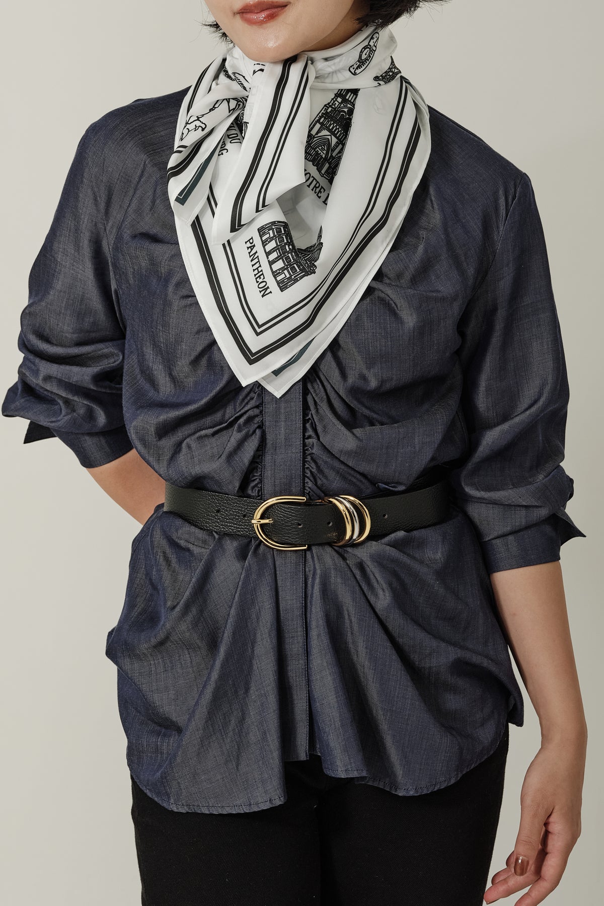 Foulard Ex-libris Paris x aLORS - An Exceptional Collaboration (Ivory x Bordeaux) 90x90cm Scarf