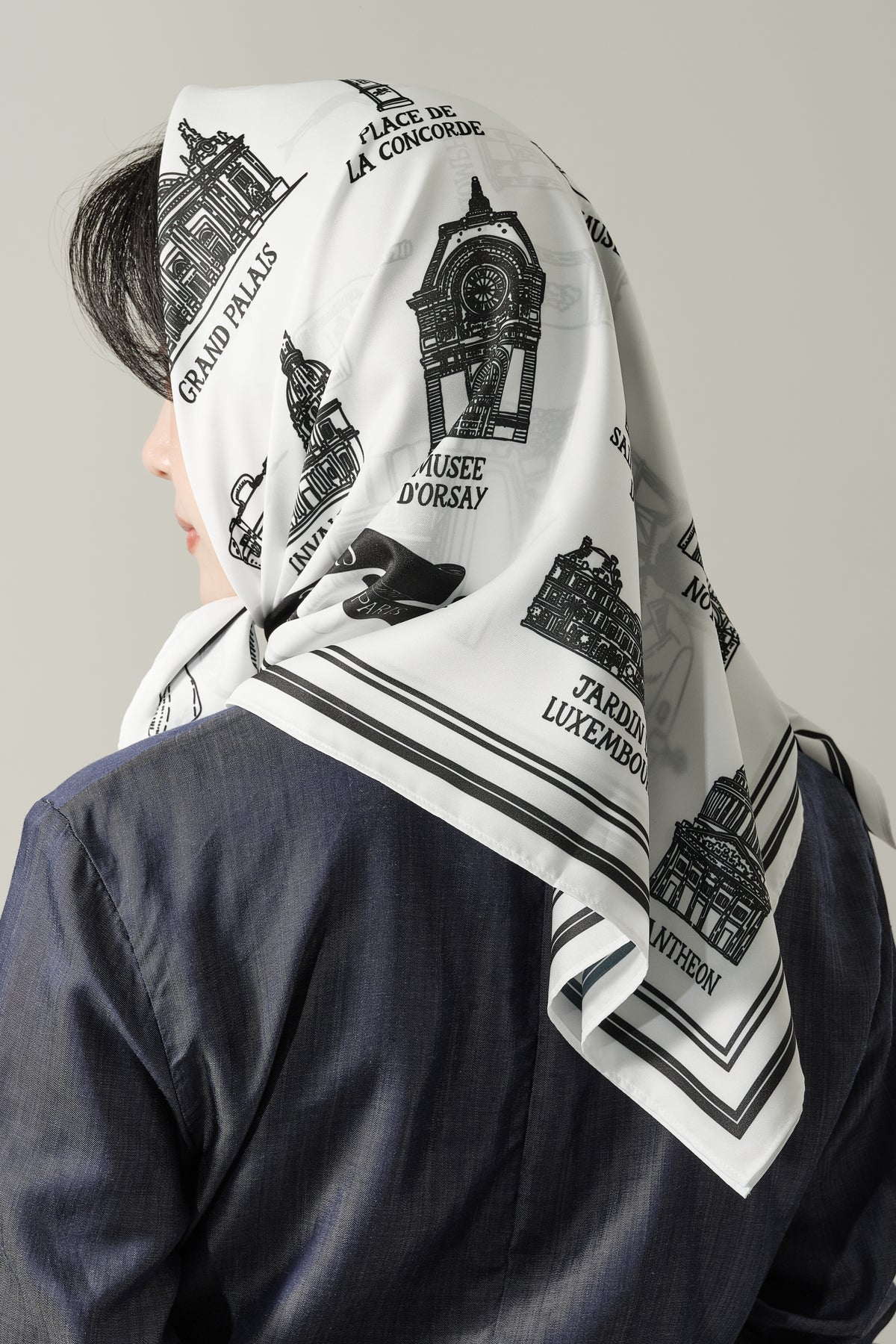 Foulard Ex-libris Paris x aLORS - An Exceptional Collaboration (Ivory x Bordeaux) 90x90cm Scarf