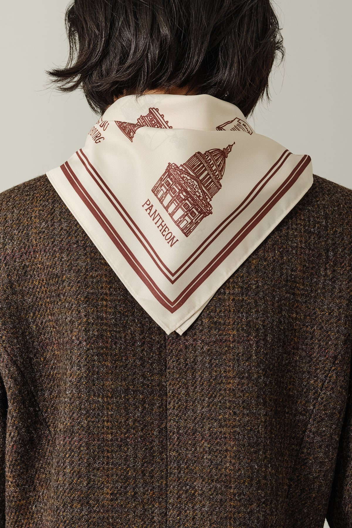 Foulard Ex-libris Paris x aLORS - An Exceptional Collaboration (Ivory x Bordeaux) 90x90cm Scarf