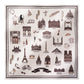 Foulard Ex-libris Paris x aLORS - An Exceptional Collaboration (Ivory x Bordeaux) 90x90cm Scarf