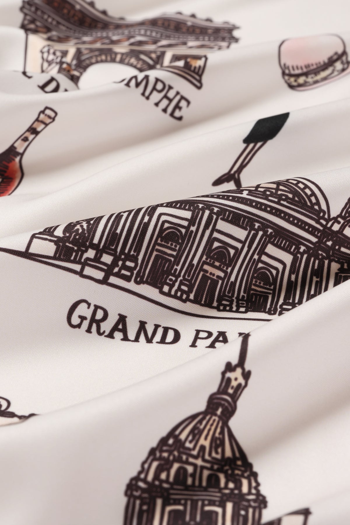 Foulard Ex-libris Paris x aLORS - An Exceptional Collaboration (Ivory x Bordeaux) 90x90cm Scarf