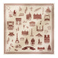 Foulard Ex-libris Paris x aLORS - An Exceptional Collaboration (Ivory x Bordeaux) 90x90cm Scarf