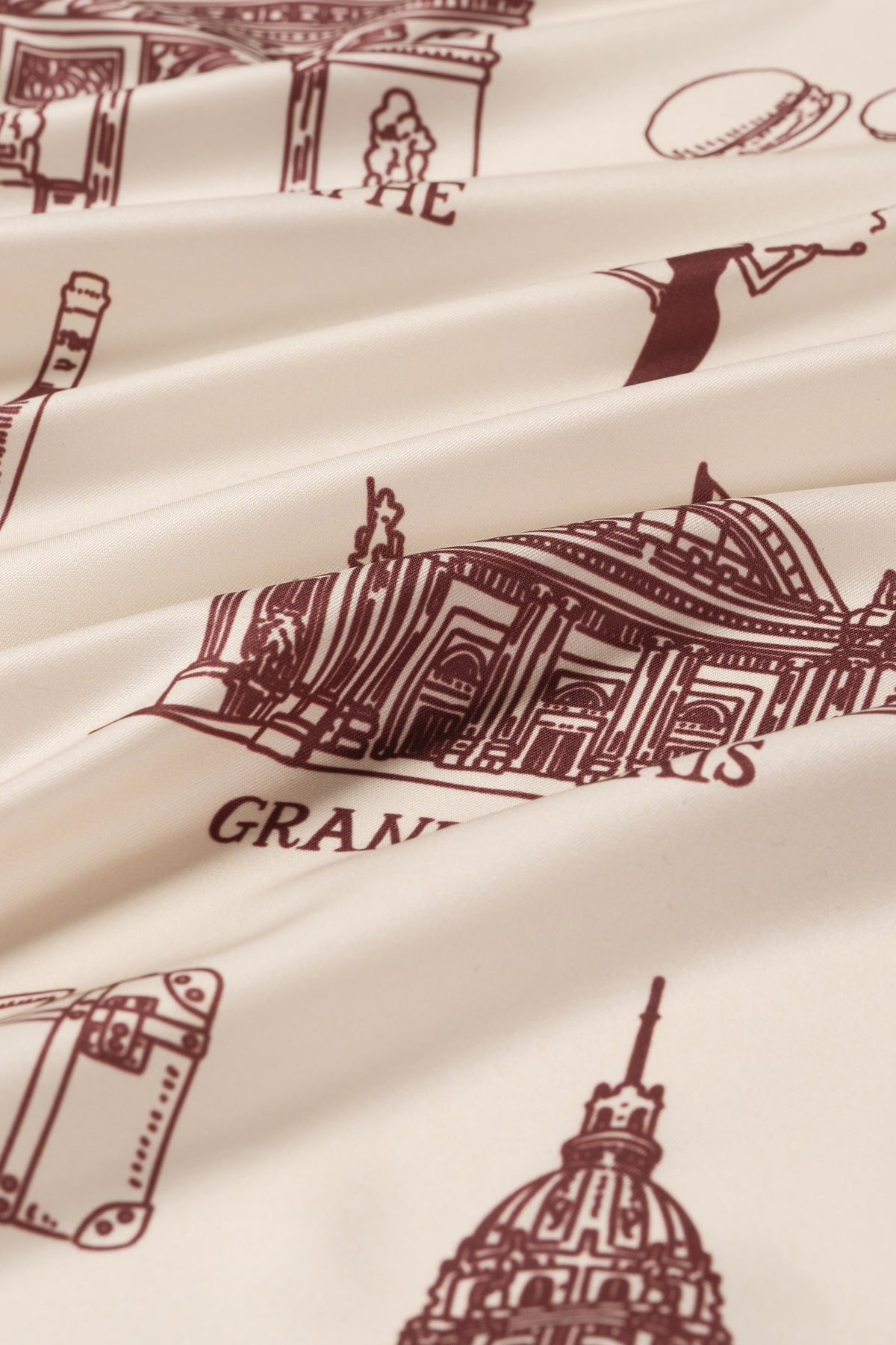 Foulard Ex-libris Paris x aLORS - An Exceptional Collaboration (Ivory x Bordeaux) 90x90cm Scarf