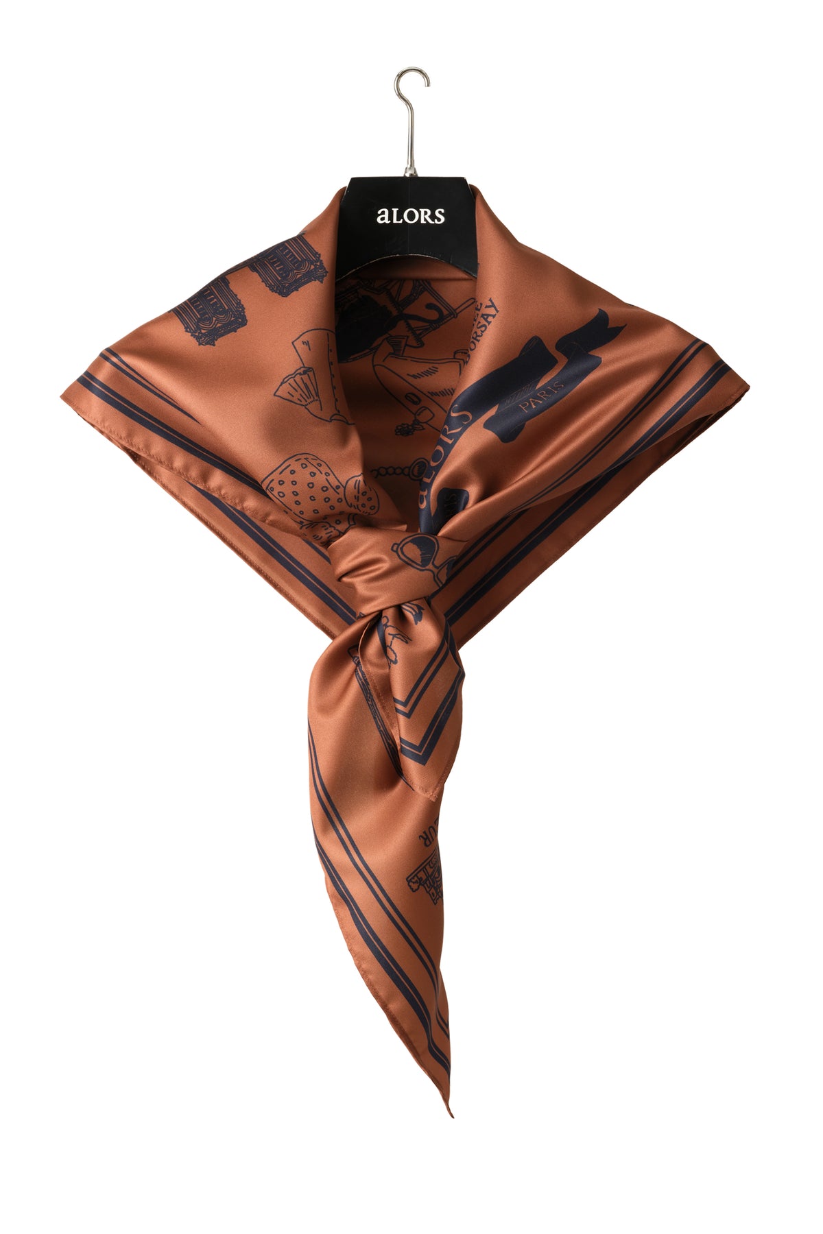 Foulard Ex-libris Paris x aLORS - An Exceptional Collaboration (Ivory x Bordeaux) 90x90cm Scarf