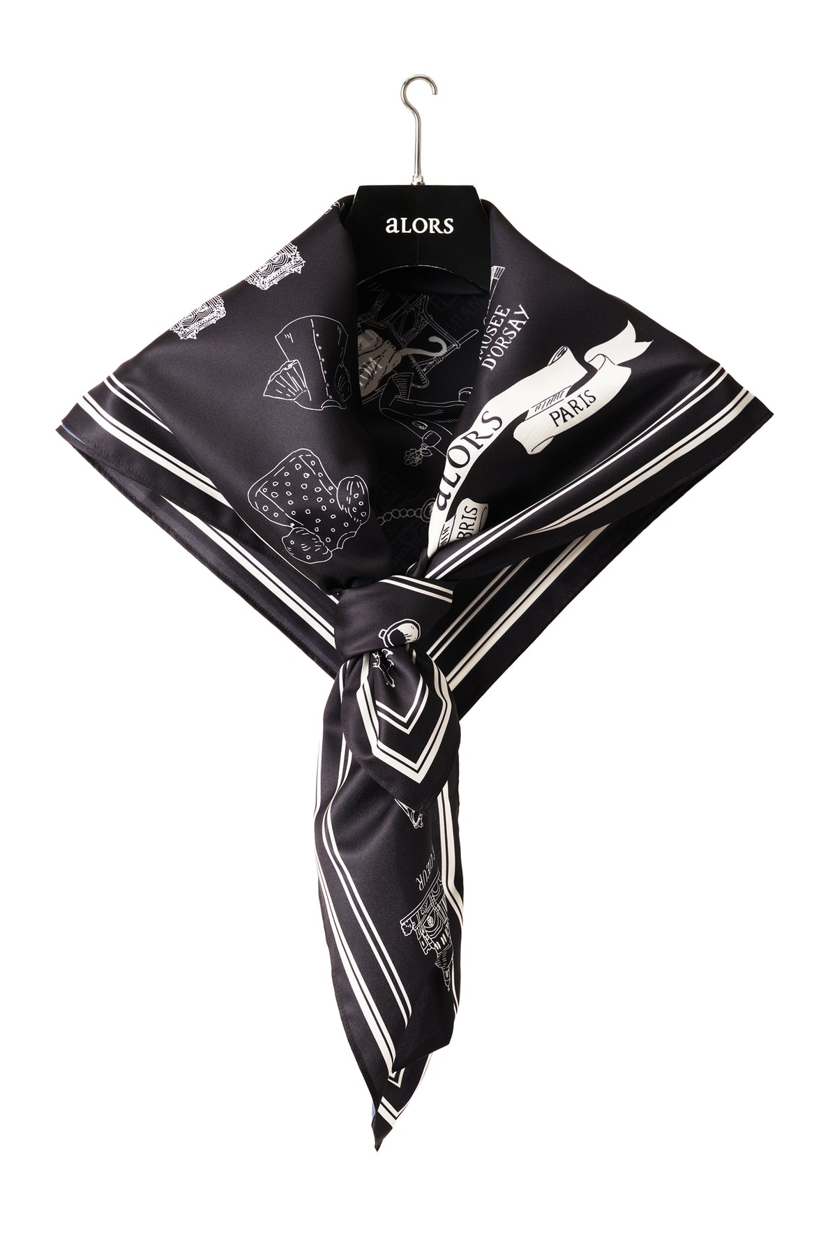 Foulard Ex-libris Paris x aLORS - An Exceptional Collaboration (Ivory x Bordeaux) 90x90cm Scarf