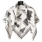 Foulard Ex-libris Paris x aLORS - An Exceptional Collaboration (Ivory x Bordeaux) 90x90cm Scarf