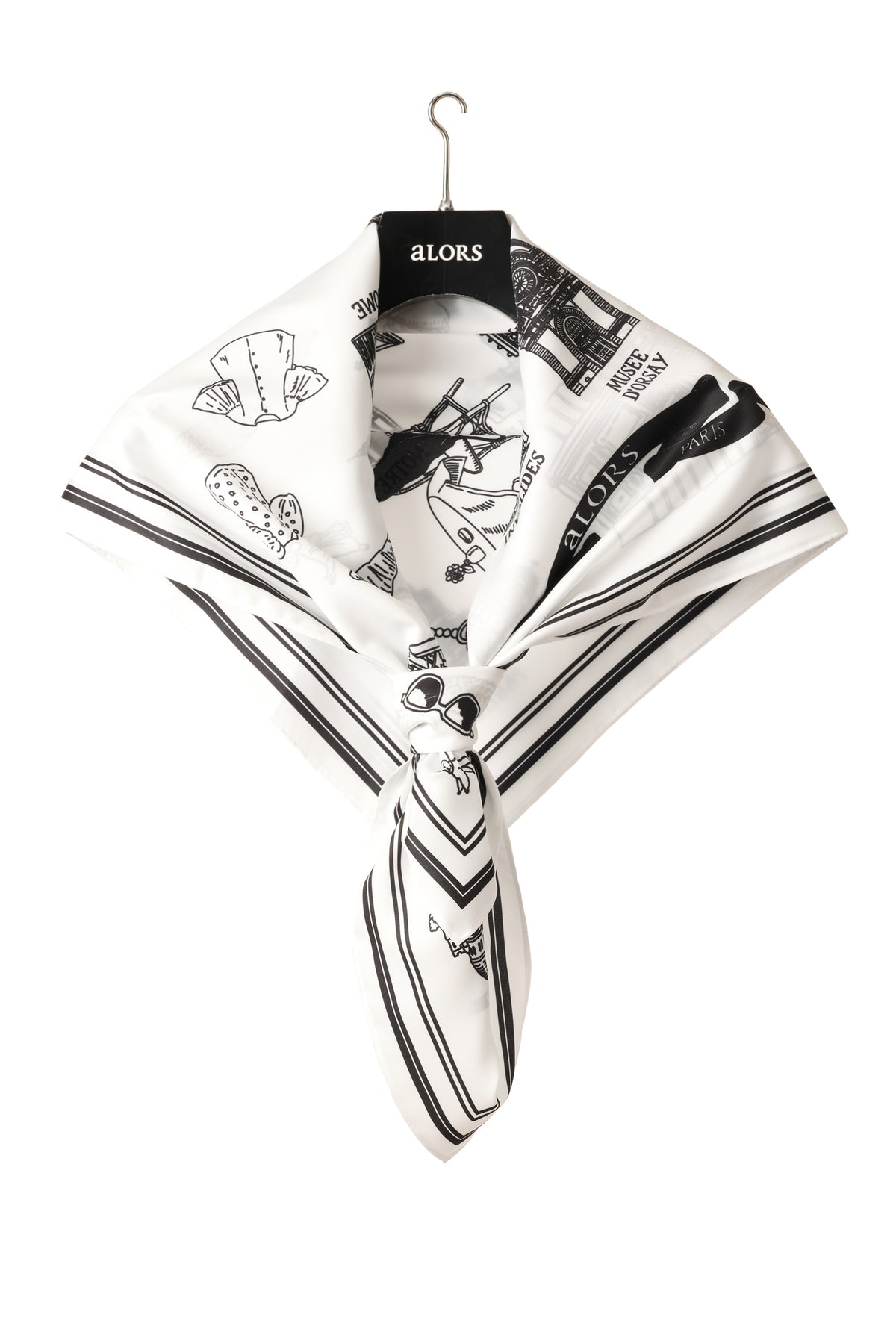 Foulard Ex-libris Paris x aLORS - An Exceptional Collaboration (Ivory x Bordeaux) 90x90cm Scarf