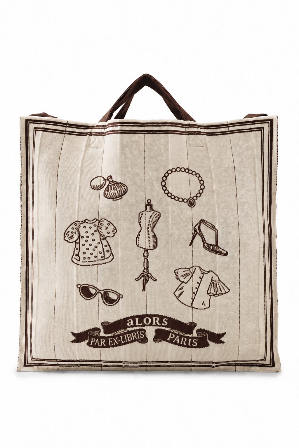 Foulard Ex-libris Paris x aLORS - An Exceptional Collaboration (Ivory x Bordeaux) 90x90cm Scarf