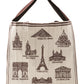 Foulard Ex-libris Paris x aLORS - An Exceptional Collaboration (Ivory x Bordeaux) 90x90cm Scarf