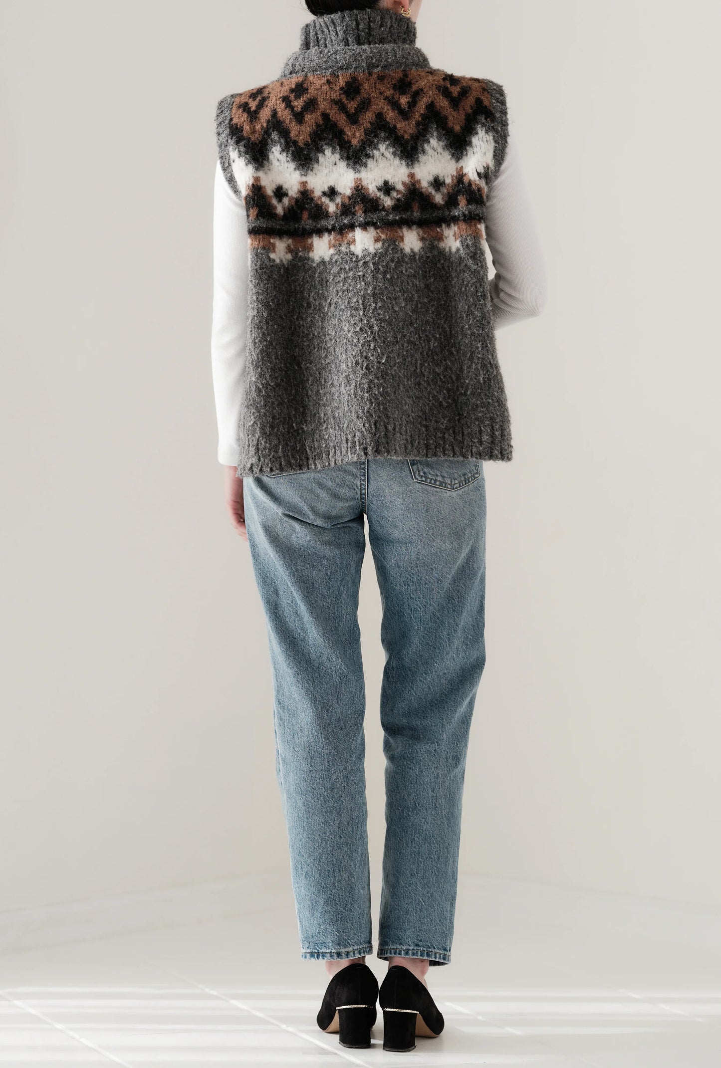 Gilet en tricot jacquard à fils tirés "Ériu" - aLORS online store