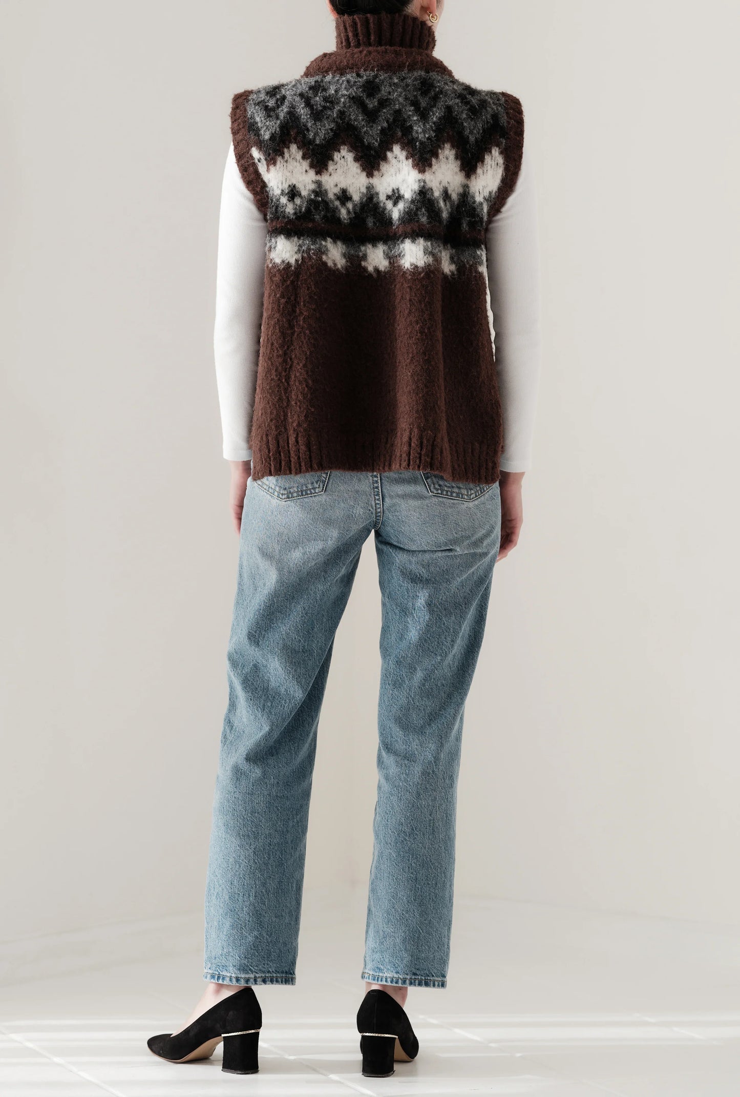 Gilet en tricot jacquard à fils tirés "Ériu" - aLORS online store