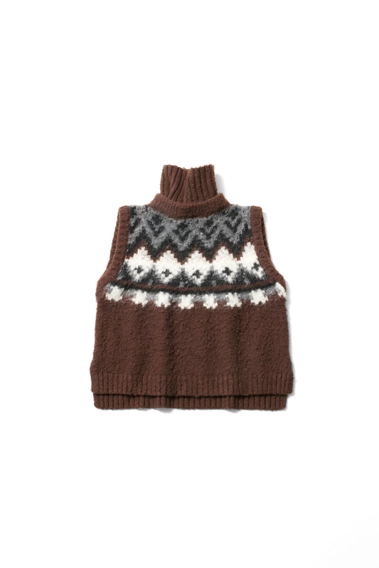 Gilet en tricot jacquard à fils tirés "Ériu" - aLORS online store