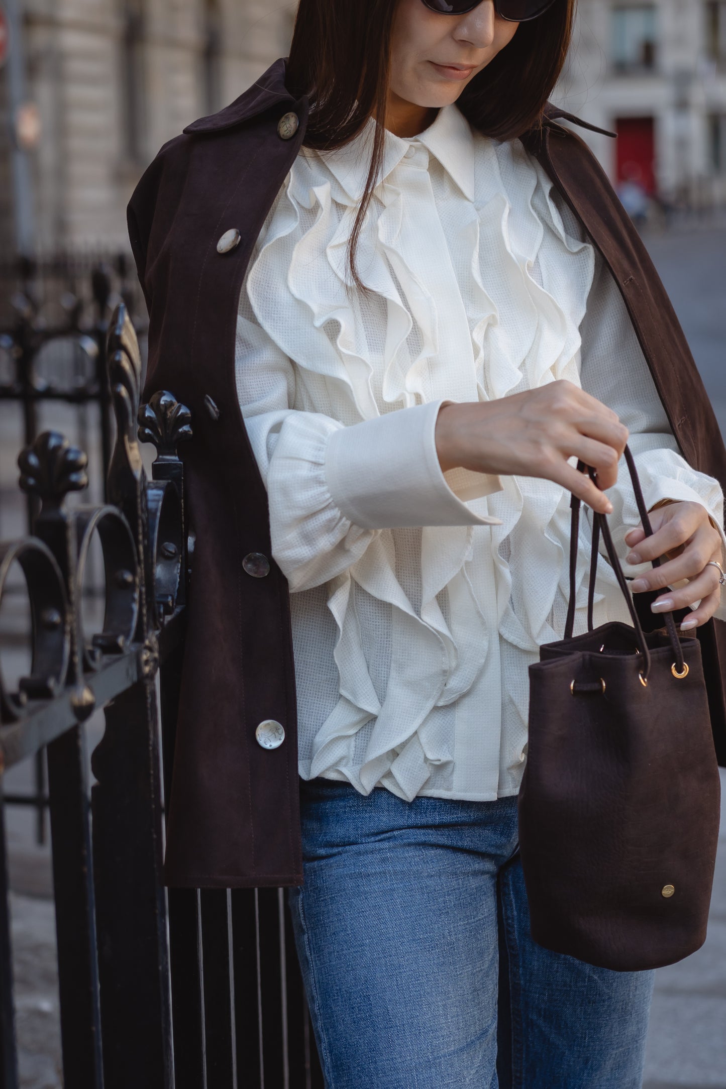 Sac Alcantara Brun