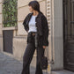 Veste courte en Alcantara Noir de Lune Artemis