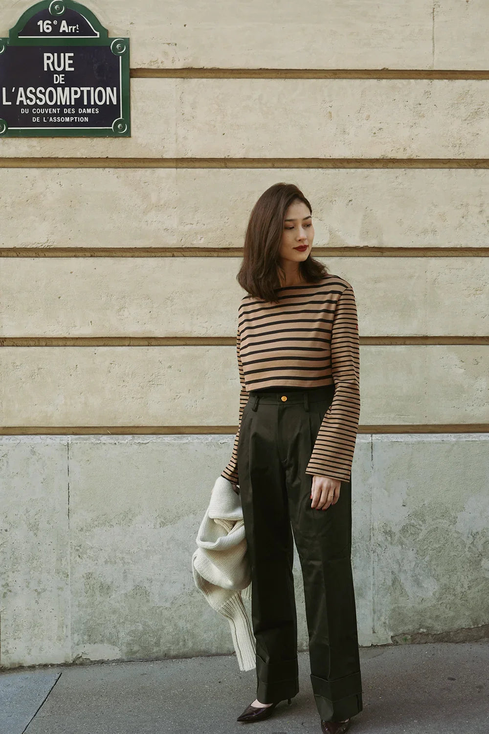 Haut marinière 【a】 ブラウン×ブラック　 - aLORS online store