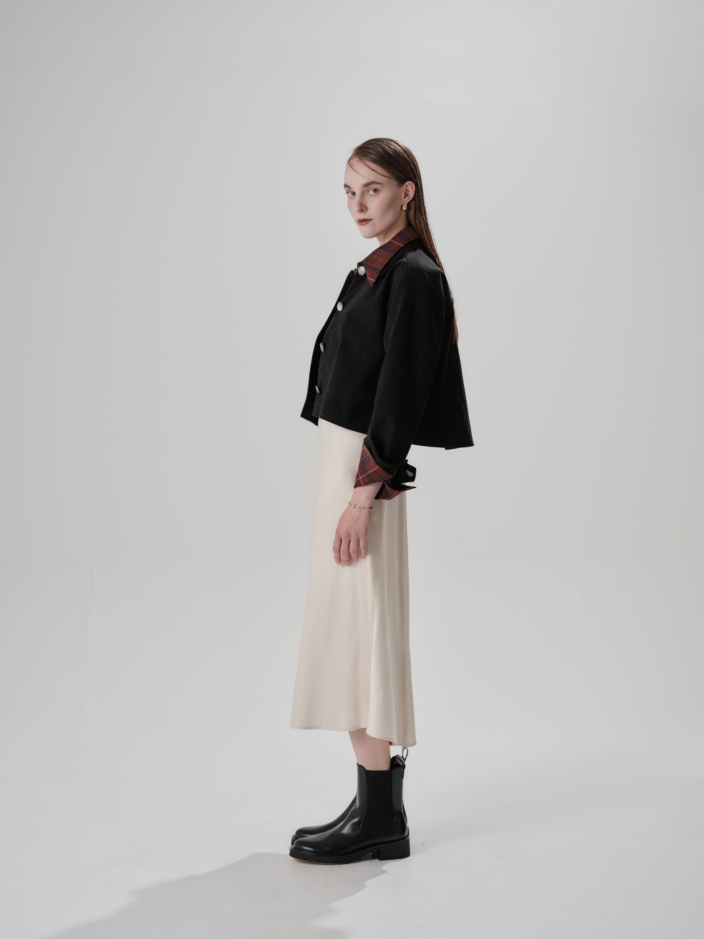 Veste courte en Alcantara Noir de Lune Artemis