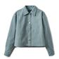 Veste courte en Alcantara Bleu Bulle de Savon