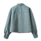 Veste courte en Alcantara Bleu Bulle de Savon