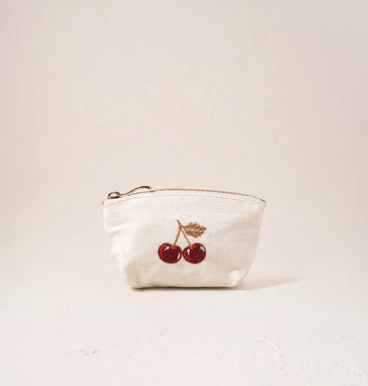 aLORS Select【Elizabeth Scarlett】Cherries Cotton Coin Purse - Cream