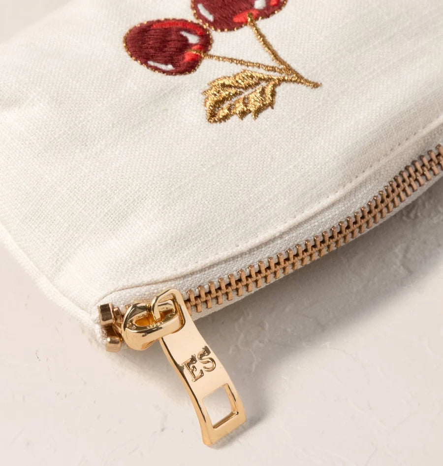 aLORS Select【Elizabeth Scarlett】Cherries Cotton Coin Purse - Cream