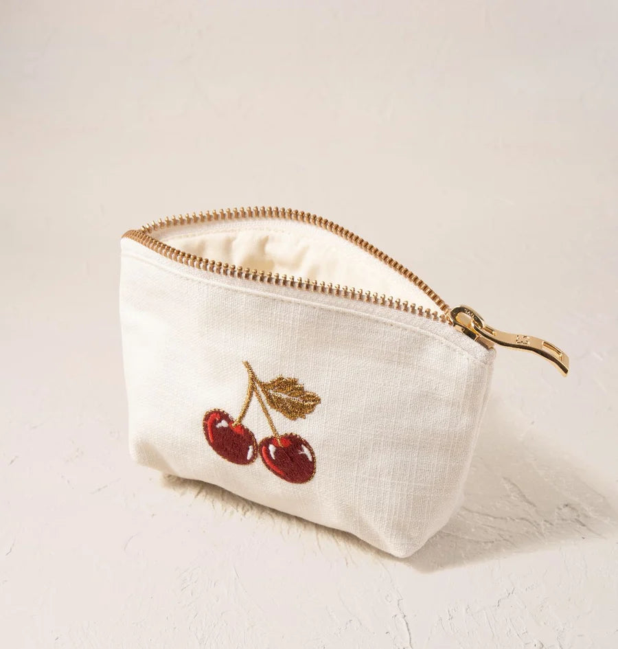 aLORS Select【Elizabeth Scarlett】Cherries Cotton Coin Purse - Cream