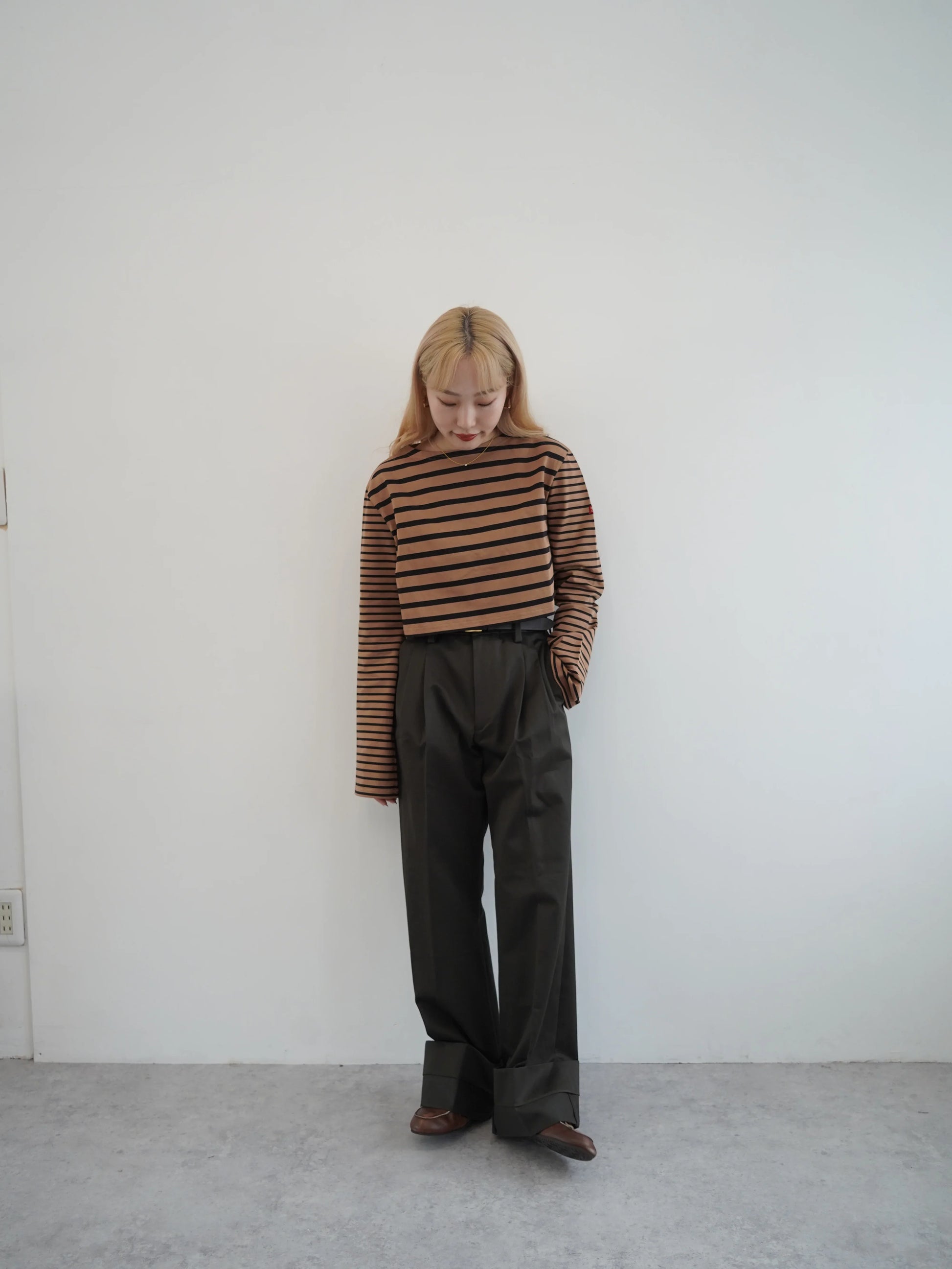 Haut marinière 【a】 ブラウン×ブラック　 - aLORS online store