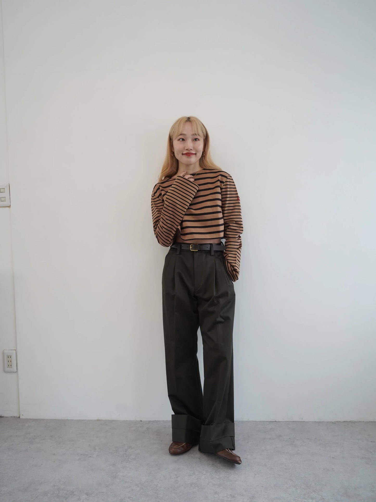 Haut marinière 【a】 ブラウン×ブラック　 - aLORS online store