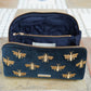 aLORS Select【Elizabeth Scarlett】Honey Bee Charcoal Velvet Open Flat Makeup Bag